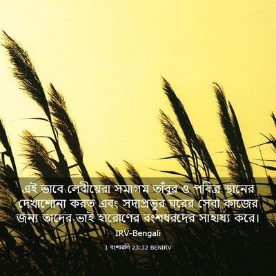 Picture 03 - 1 বংশাৱলি 23:32 BENIRV - এই ভাবে লেবীয়েরা - Bible Verse Picture
