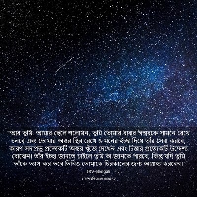 Picture 03 - 1 বংশাৱলি 28:9 BENIRV - “আর তুমি, আমার ছেলে - Bible Verse Picture