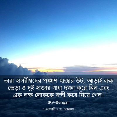 Picture 03 - 1 বংশাৱলি 5:21 BENIRV - তারা হাগরীয়দের - Bible Verse Picture