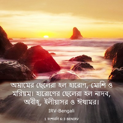 Picture 03 - 1 বংশাৱলি 6:3 BENIRV - অম্রামের ছেলেরা - Bible Verse Picture