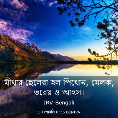 Picture 03 - 1 বংশাৱলি 8:35 BENIRV - মীখার ছেলেরা হল - Bible Verse Picture