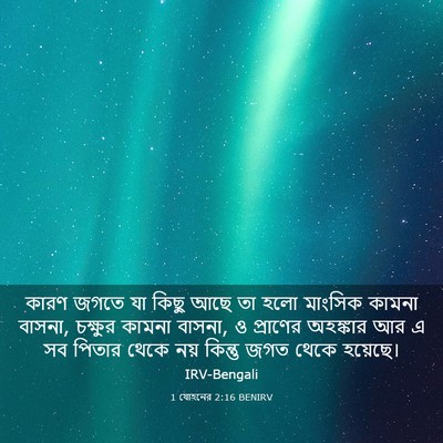 Picture 03 - 1 যোহনের 2:16 BENIRV - কারণ জগতে যা কিছু - Bible Verse Picture