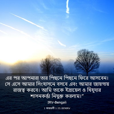 Picture 03 - 1 ৰাজাৱলী 1:35 BENIRV - এর পর আপনারা তার - Bible Verse Picture
