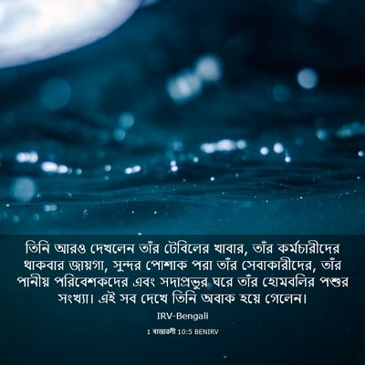 Picture 03 - 1 ৰাজাৱলী 10:5 BENIRV - তিনি আরও দেখলেন - Bible Verse Picture
