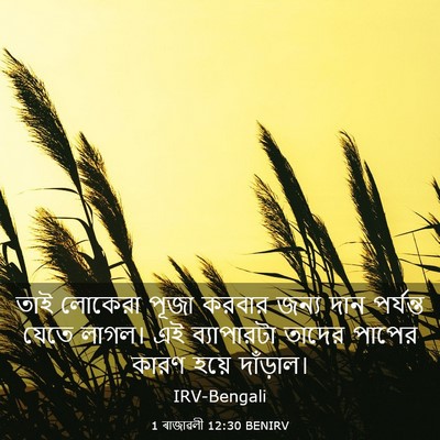 Picture 03 - 1 ৰাজাৱলী 12:30 BENIRV - তাই লোকেরা পূজা - Bible Verse Picture