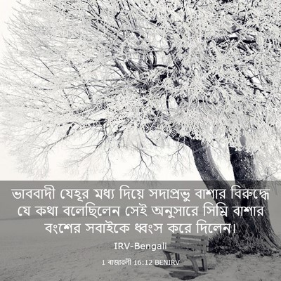 Picture 03 - 1 ৰাজাৱলী 16:12 BENIRV - ভাববাদী যেহূর - Bible Verse Picture