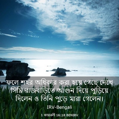 Picture 03 - 1 ৰাজাৱলী 16:18 BENIRV - ফলে শহর অধিকার করা - Bible Verse Picture