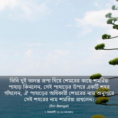 Picture 03 - 1 ৰাজাৱলী 16:24 BENIRV - তিনি দুই তালন্ত - Bible Verse Picture