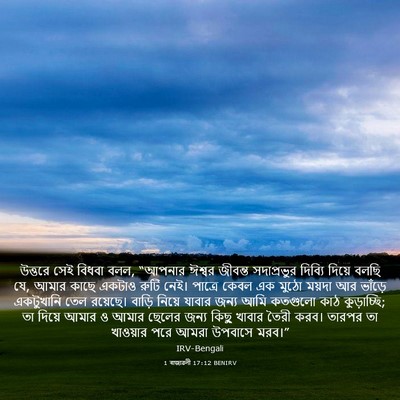 Picture 03 - 1 ৰাজাৱলী 17:12 BENIRV - উত্তরে সেই বিধবা - Bible Verse Picture