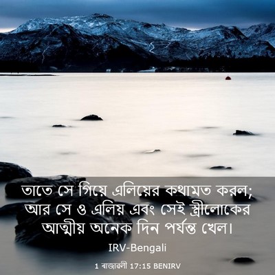 Picture 03 - 1 ৰাজাৱলী 17:15 BENIRV - তাতে সে গিয়ে - Bible Verse Picture