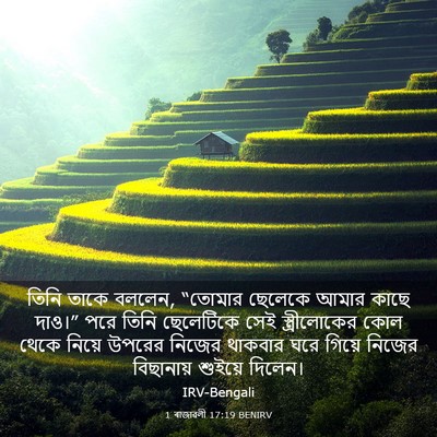 Picture 03 - 1 ৰাজাৱলী 17:19 BENIRV - তিনি তাকে বললেন, - Bible Verse Picture