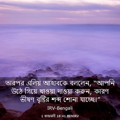Picture 03 - 1 ৰাজাৱলী 18:41 BENIRV - তারপর এলিয় - Bible Verse Picture
