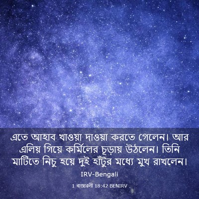 Picture 03 - 1 ৰাজাৱলী 18:42 BENIRV - এতে আহাব খাওয়া - Bible Verse Picture