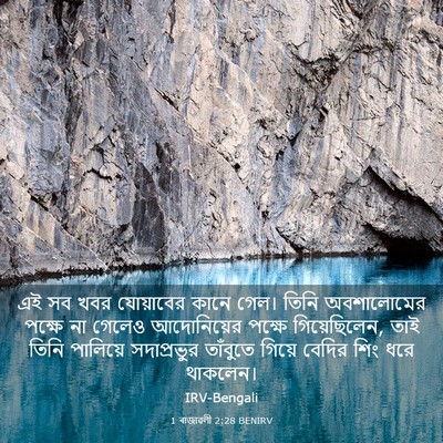 Picture 03 - 1 ৰাজাৱলী 2:28 BENIRV - এই সব খবর যোয়াবের - Bible Verse Picture