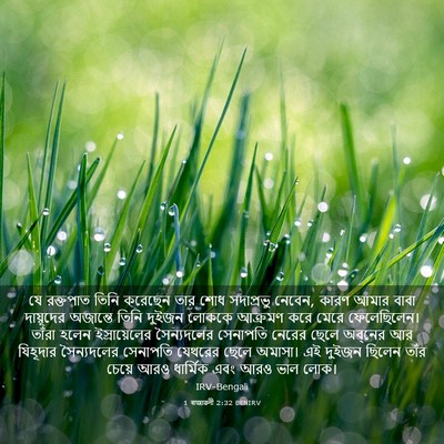 Picture 03 - 1 ৰাজাৱলী 2:32 BENIRV - যে রক্তপাত তিনি - Bible Verse Picture