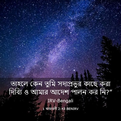 Picture 03 - 1 ৰাজাৱলী 2:43 BENIRV - তাহলে কেন তুমি - Bible Verse Picture