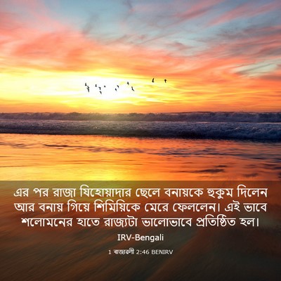Picture 03 - 1 ৰাজাৱলী 2:46 BENIRV - এর পর রাজা - Bible Verse Picture