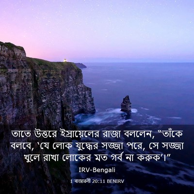 Picture 03 - 1 ৰাজাৱলী 20:11 BENIRV - তাতে উত্তরে - Bible Verse Picture
