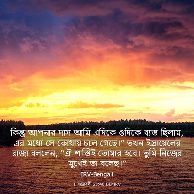 Picture 03 - 1 ৰাজাৱলী 20:40 BENIRV - কিন্তু আপনার দাস - Bible Verse Picture
