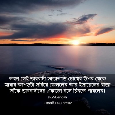 Picture 03 - 1 ৰাজাৱলী 20:41 BENIRV - তখন সেই ভাববাদী - Bible Verse Picture