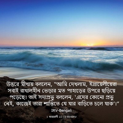 Picture 03 - 1 ৰাজাৱলী 22:17 BENIRV - উত্তরে মীখায় - Bible Verse Picture