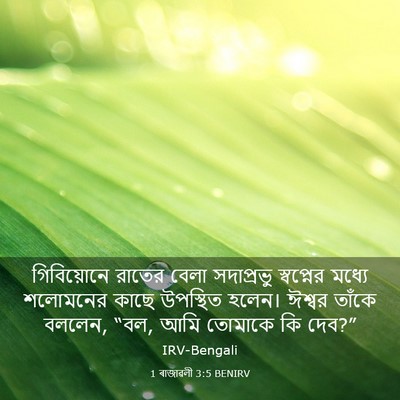 Picture 03 - 1 ৰাজাৱলী 3:5 BENIRV - গিবিয়োনে রাতের - Bible Verse Picture