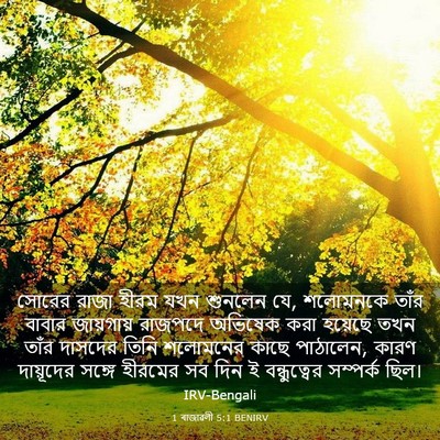 Picture 03 - 1 ৰাজাৱলী 5:1 BENIRV - সোরের রাজা হীরম - Bible Verse Picture