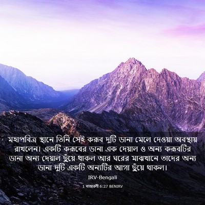 Picture 03 - 1 ৰাজাৱলী 6:27 BENIRV - মহাপবিত্র স্থানে - Bible Verse Picture