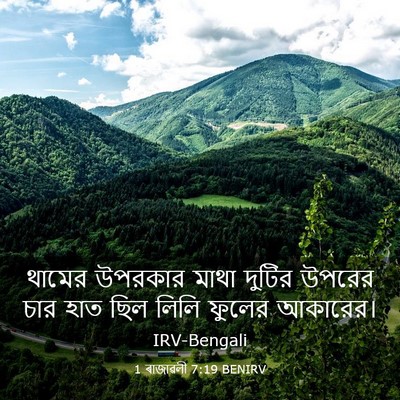 Picture 03 - 1 ৰাজাৱলী 7:19 BENIRV - থামের উপরকার মাথা - Bible Verse Picture