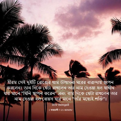 Picture 03 - 1 ৰাজাৱলী 7:21 BENIRV - হীরম সেই দুইটি - Bible Verse Picture
