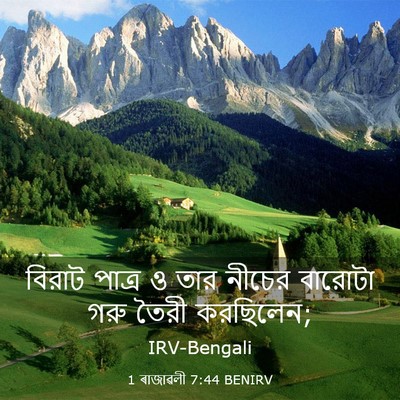 Picture 03 - 1 ৰাজাৱলী 7:44 BENIRV - বিরাট পাত্র ও তার - Bible Verse Picture