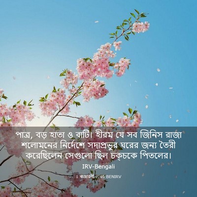 Picture 03 - 1 ৰাজাৱলী 7:45 BENIRV - পাত্র, বড় হাতা ও - Bible Verse Picture