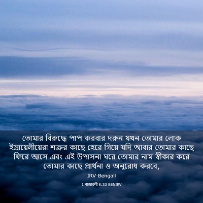 Picture 03 - 1 ৰাজাৱলী 8:33 BENIRV - তোমার বিরুদ্ধে - Bible Verse Picture