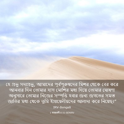 Picture 03 - 1 ৰাজাৱলী 8:53 BENIRV - হে প্রভু সদাপ্রভু, - Bible Verse Picture