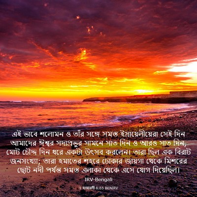 Picture 03 - 1 ৰাজাৱলী 8:65 BENIRV - এই ভাবে শলোমন ও - Bible Verse Picture