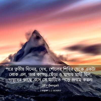 Picture 03 - 2 চমূৱেল 1:2 BENIRV - পরে তৃতীয় দিনের, - Bible Verse Picture