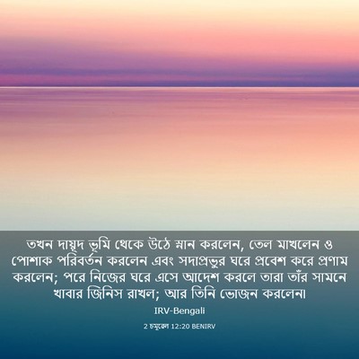 Picture 03 - 2 চমূৱেল 12:20 BENIRV - তখন দায়ূদ ভূমি - Bible Verse Picture