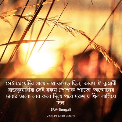 Picture 03 - 2 চমূৱেল 13:18 BENIRV - সেই মেয়েটির - Bible Verse Picture