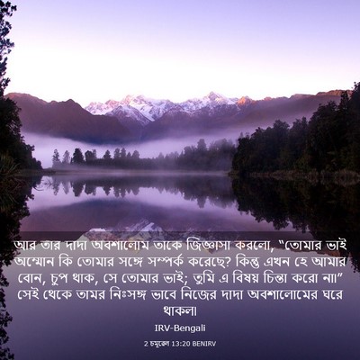 Picture 03 - 2 চমূৱেল 13:20 BENIRV - আর তার দাদা - Bible Verse Picture