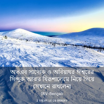 Picture 03 - 2 চমূৱেল 15:29 BENIRV - অতএব সাদোক ও - Bible Verse Picture
