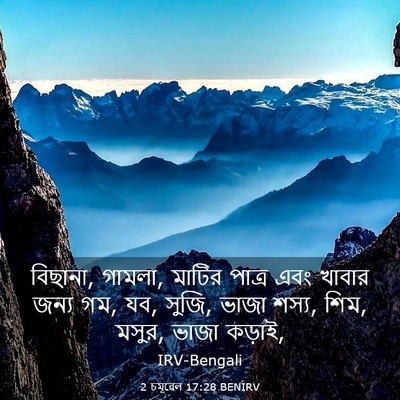 Picture 03 - 2 চমূৱেল 17:28 BENIRV - বিছানা, গামলা, - Bible Verse Picture