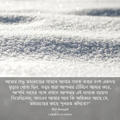 Picture 03 - 2 চমূৱেল 19:28 BENIRV - আমার প্রভু - Bible Verse Picture