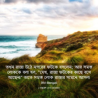 Picture 03 - 2 চমূৱেল 19:8 BENIRV - তখন রাজা উঠে নগরের - Bible Verse Picture
