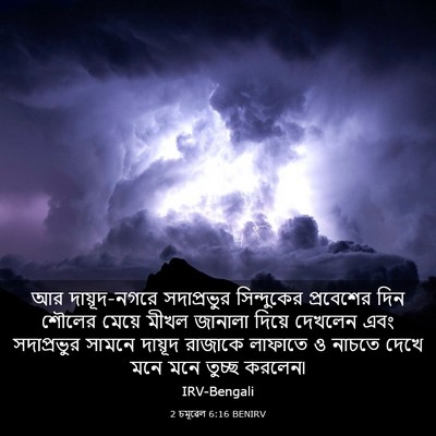 Picture 03 - 2 চমূৱেল 6:16 BENIRV - আর দায়ূদ-নগরে - Bible Verse Picture