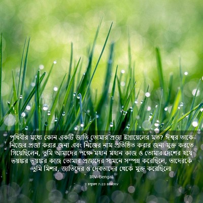 Picture 03 - 2 চমূৱেল 7:23 BENIRV - পৃথিবীর মধ্যে কোন - Bible Verse Picture
