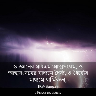 Picture 03 - 2 পিতরের 1:6 BENIRV - ও জ্ঞানের মাধ্যমে - Bible Verse Picture