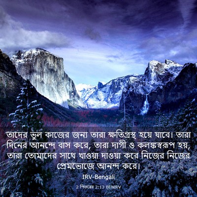 Picture 03 - 2 পিতরের 2:13 BENIRV - তাদের ভুল কাজের - Bible Verse Picture