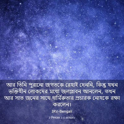 Picture 03 - 2 পিতরের 2:5 BENIRV - আর তিনি পুরানো - Bible Verse Picture