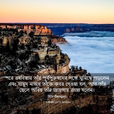 Picture 03 - 2 বংশাৱলি 12:16 BENIRV - পরে রহবিয়াম তাঁর - Bible Verse Picture