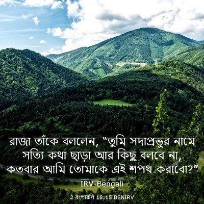 Picture 03 - 2 বংশাৱলি 18:15 BENIRV - রাজা তাঁকে বললেন, - Bible Verse Picture